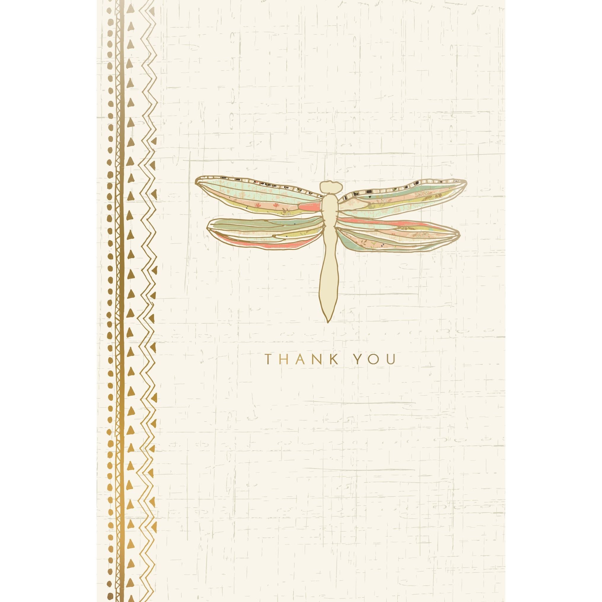 Pictura Dragonfly Thank You Card from the Everyday Cards collection, featuring a delicate dragonfly design on a white background.